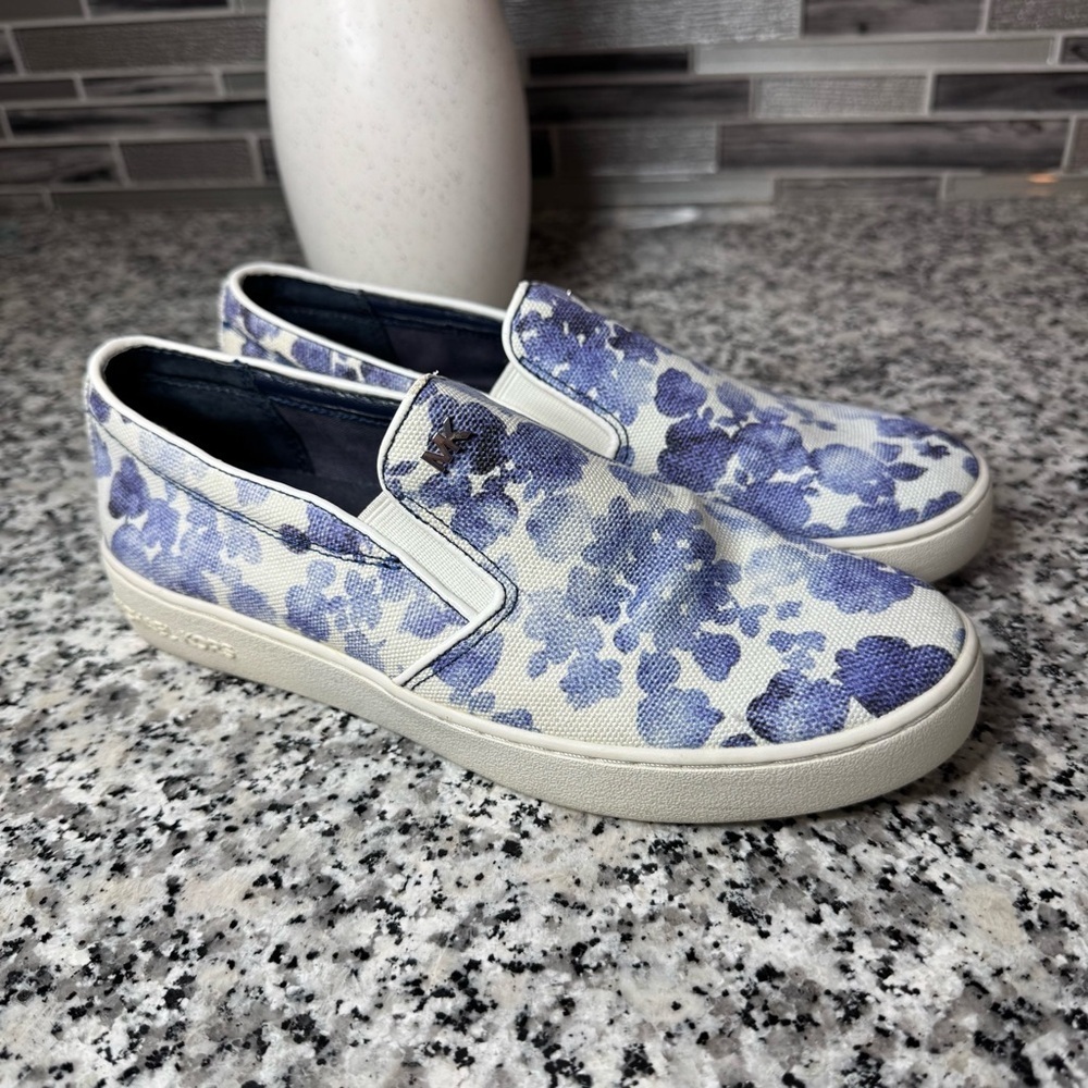 Michael Michael Kors | Women's Keaton Slip-On Floral Logo Shoes Size 5.5